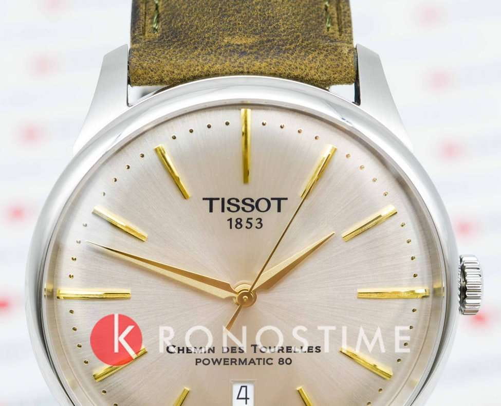 Tissot Tissot Chemin des Tourelles Powermatic 80 T139.407.16.261.00, t-classic швейцария мужские часы на браслете кожаный боковой вид